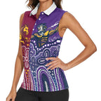 Broncos Vs Storm Rugby NRL Custom Indigenous Women Sleeveless Polo Shirt Fight To The Last - Aussie Hoodie