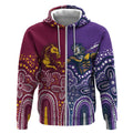 Broncos Vs Storm Rugby NRL Custom Indigenous Zip Hoodie Fight To The Last - Aussie Hoodie