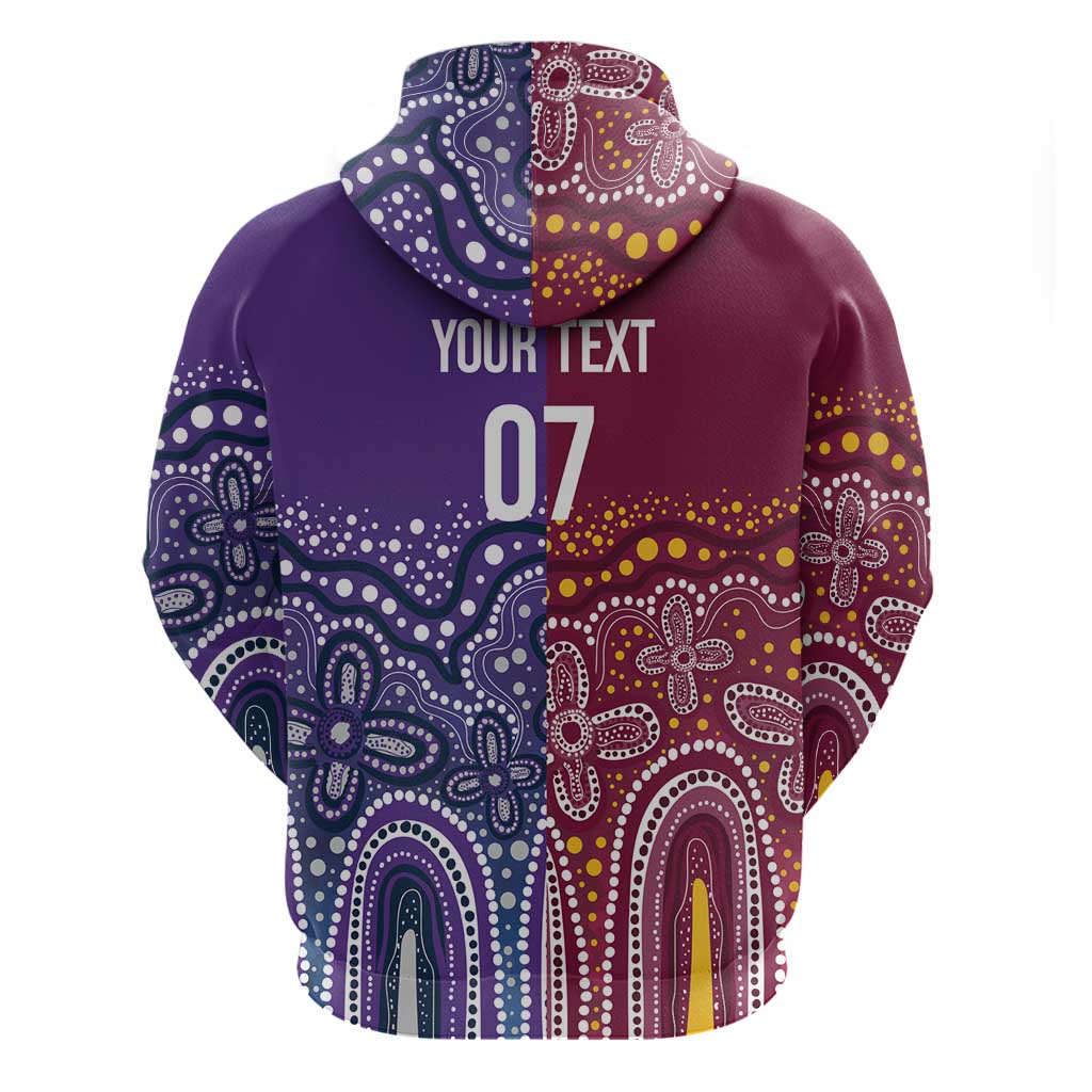 Broncos Vs Storm Rugby NRL Custom Indigenous Zip Hoodie Fight To The Last - Aussie Hoodie