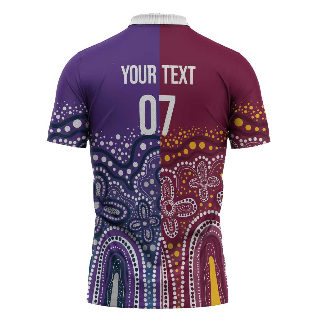 Broncos Vs Storm Rugby NRL Custom Indigenous Zipper Polo Shirt Fight To The Last - Aussie Hoodie