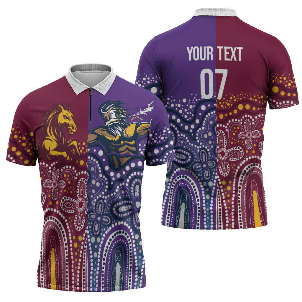 Broncos Vs Storm Rugby NRL Custom Indigenous Zipper Polo Shirt Fight To The Last - Aussie Hoodie