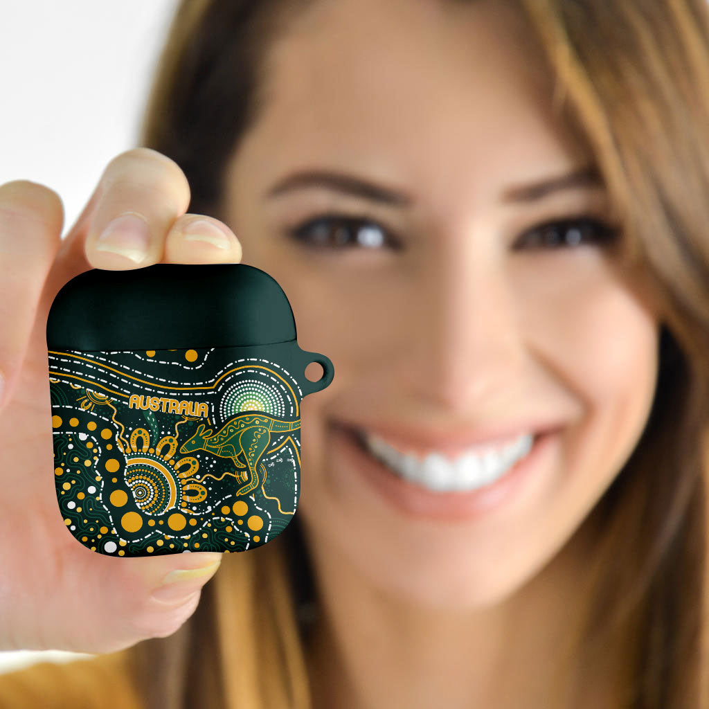 Australia Kangaroos Indigenous AirPods Case Aboriginal Arts - Rising Sun