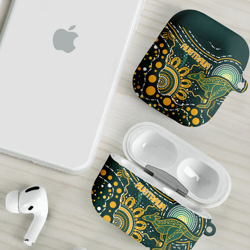Australia Kangaroos Indigenous AirPods Case Aboriginal Arts - Rising Sun