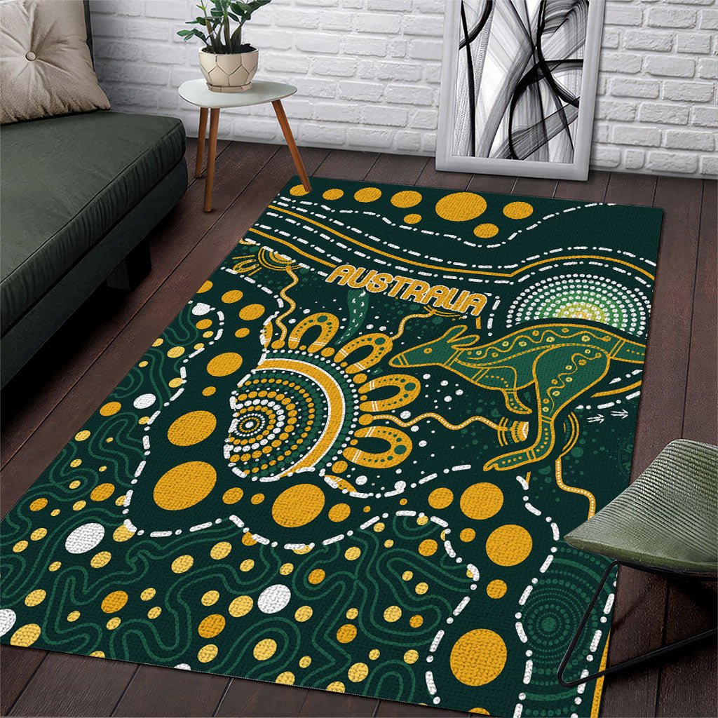 Australia Kangaroos Indigenous Area Rug Aboriginal Arts - Rising Sun