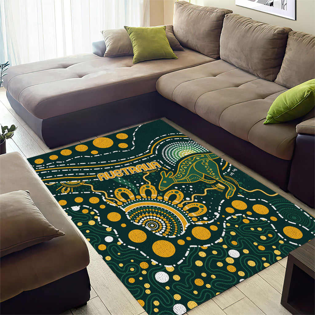 Australia Kangaroos Indigenous Area Rug Aboriginal Arts - Rising Sun