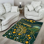 Australia Kangaroos Indigenous Area Rug Aboriginal Arts - Rising Sun