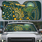 Australia Kangaroos Indigenous Auto Sun Shade Aboriginal Arts - Rising Sun