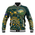 Australia Kangaroos Custom Indigenous Personalised Baseball Jacket Aboriginal Arts - Rising Sun