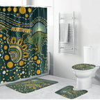 Australia Kangaroos Indigenous Bathroom Set Aboriginal Arts - Rising Sun