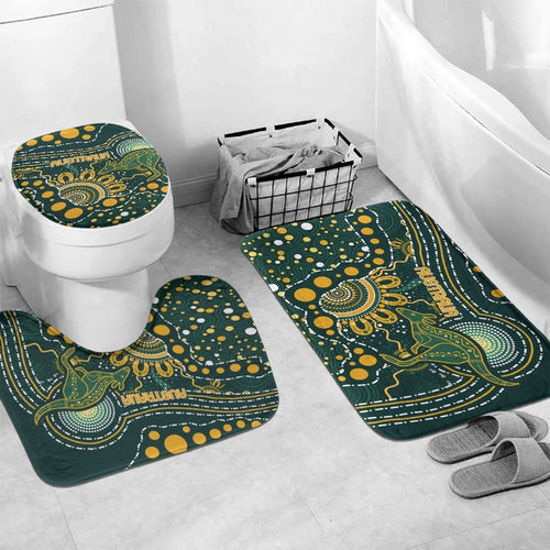 Australia Kangaroos Indigenous Bathroom Set Aboriginal Arts - Rising Sun