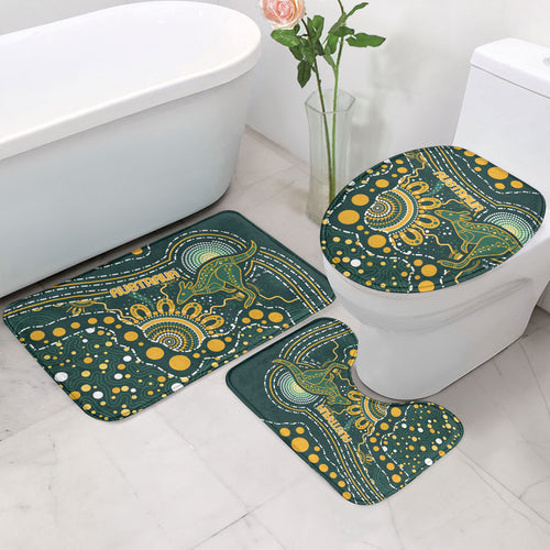 Australia Kangaroos Indigenous Bathroom Set Aboriginal Arts - Rising Sun