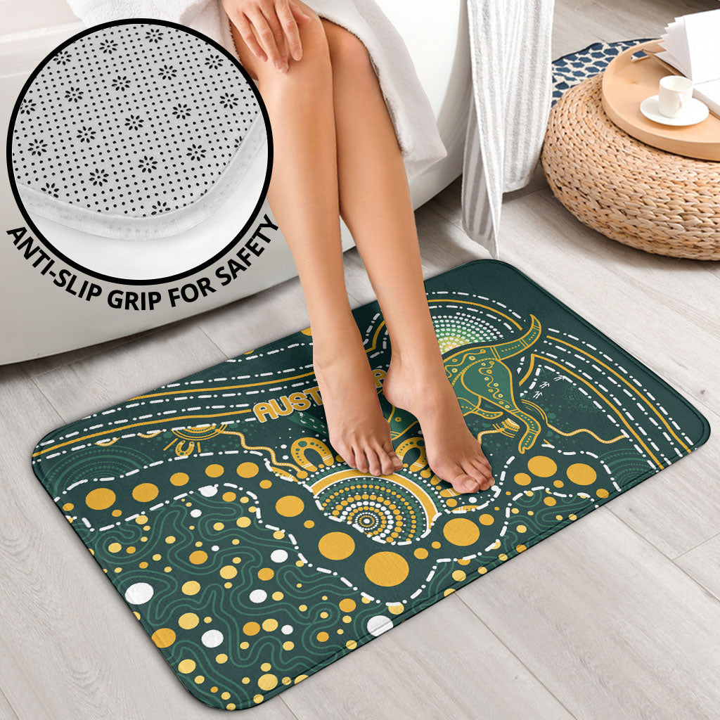Australia Kangaroos Indigenous Bathroom Set Aboriginal Arts - Rising Sun