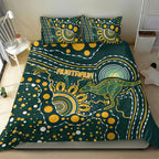Australia Kangaroos Indigenous Bedding Set Aboriginal Arts - Rising Sun