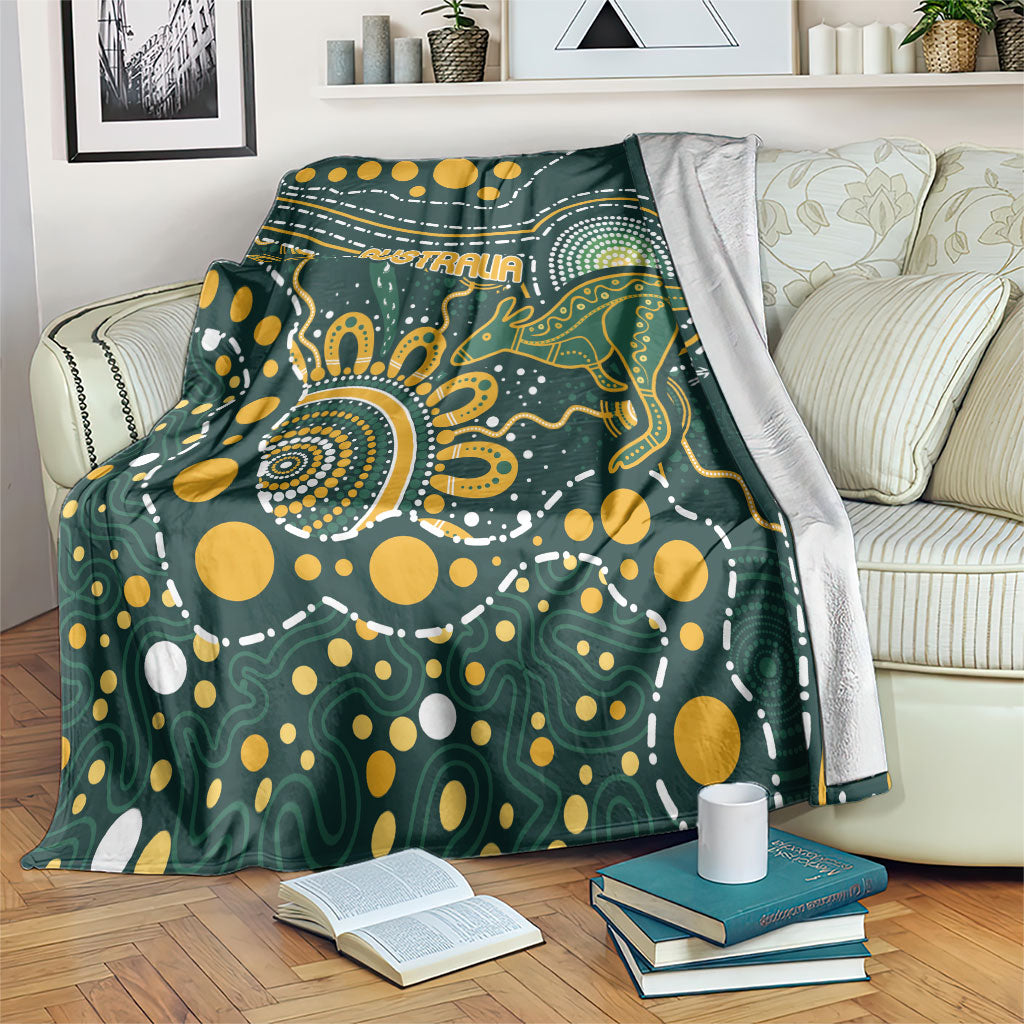 Australia Kangaroos Indigenous Blanket Aboriginal Arts - Rising Sun