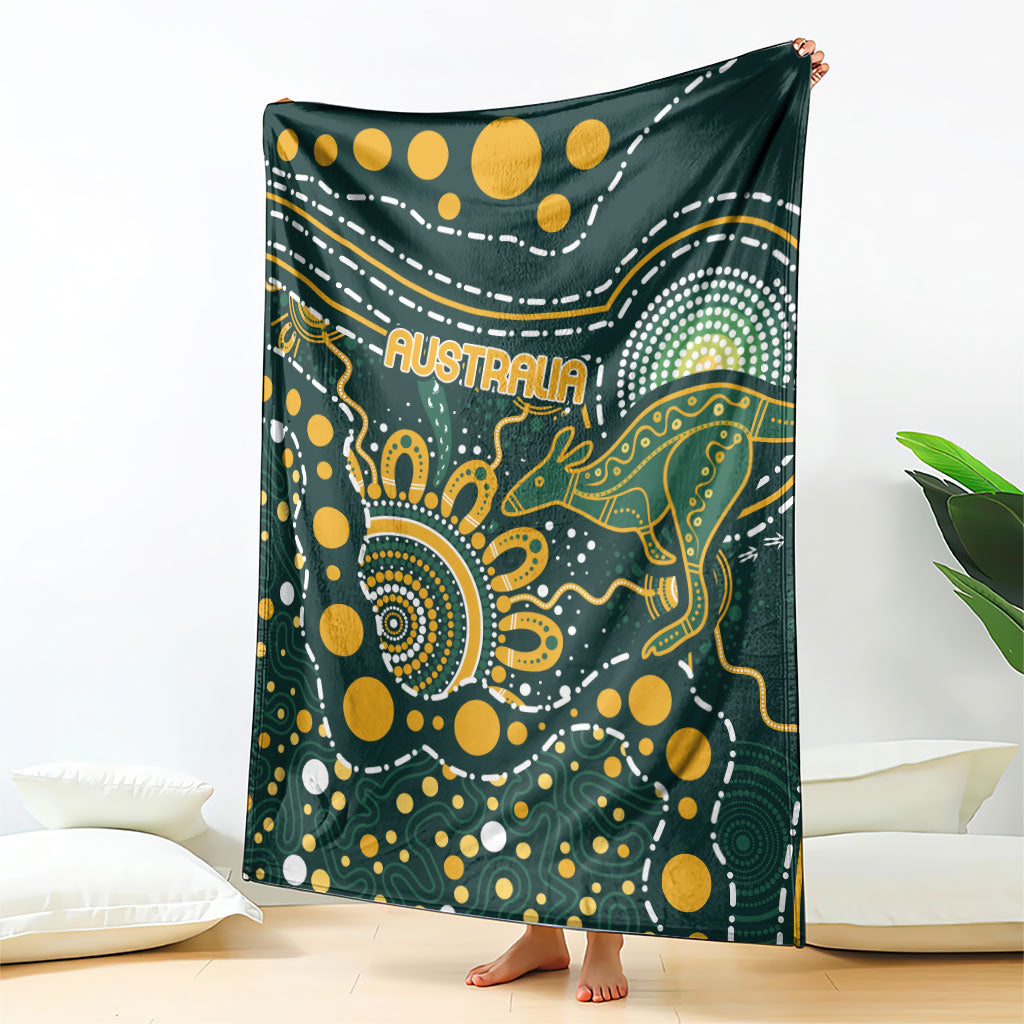 Australia Kangaroos Indigenous Blanket Aboriginal Arts - Rising Sun