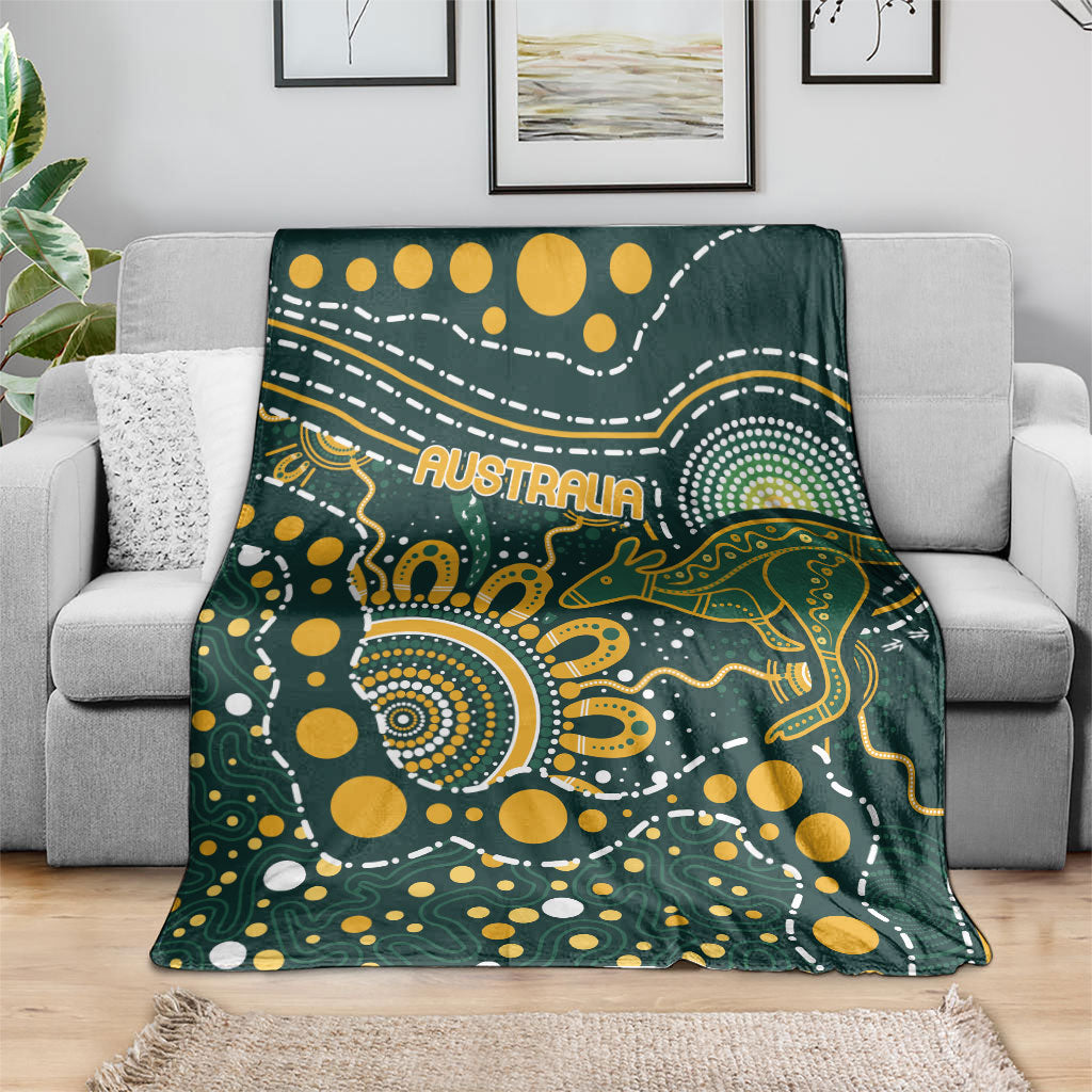 Australia Kangaroos Indigenous Blanket Aboriginal Arts - Rising Sun