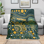 Australia Kangaroos Indigenous Blanket Aboriginal Arts - Rising Sun
