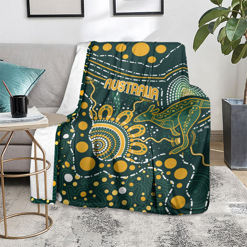 Australia Kangaroos Indigenous Blanket Aboriginal Arts - Rising Sun