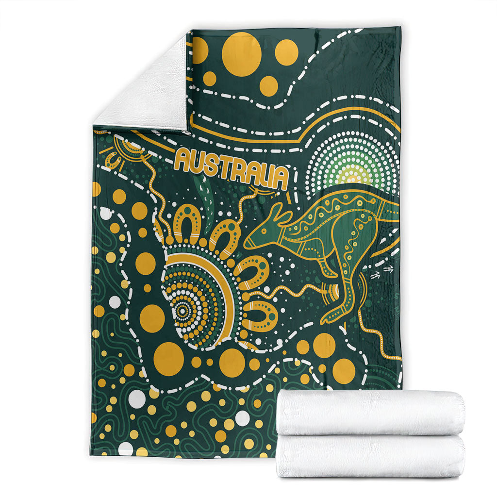 Australia Kangaroos Indigenous Blanket Aboriginal Arts - Rising Sun