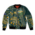 Australia Kangaroos Custom Indigenous Personalised Bomber Jacket Aboriginal Arts - Rising Sun