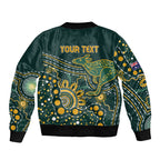 Australia Kangaroos Custom Indigenous Personalised Bomber Jacket Aboriginal Arts - Rising Sun