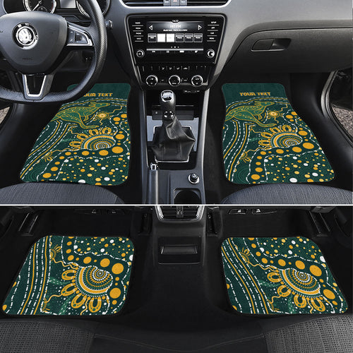 Australia Kangaroos Custom Indigenous Personalised Car Mats Aboriginal Arts - Rising Sun