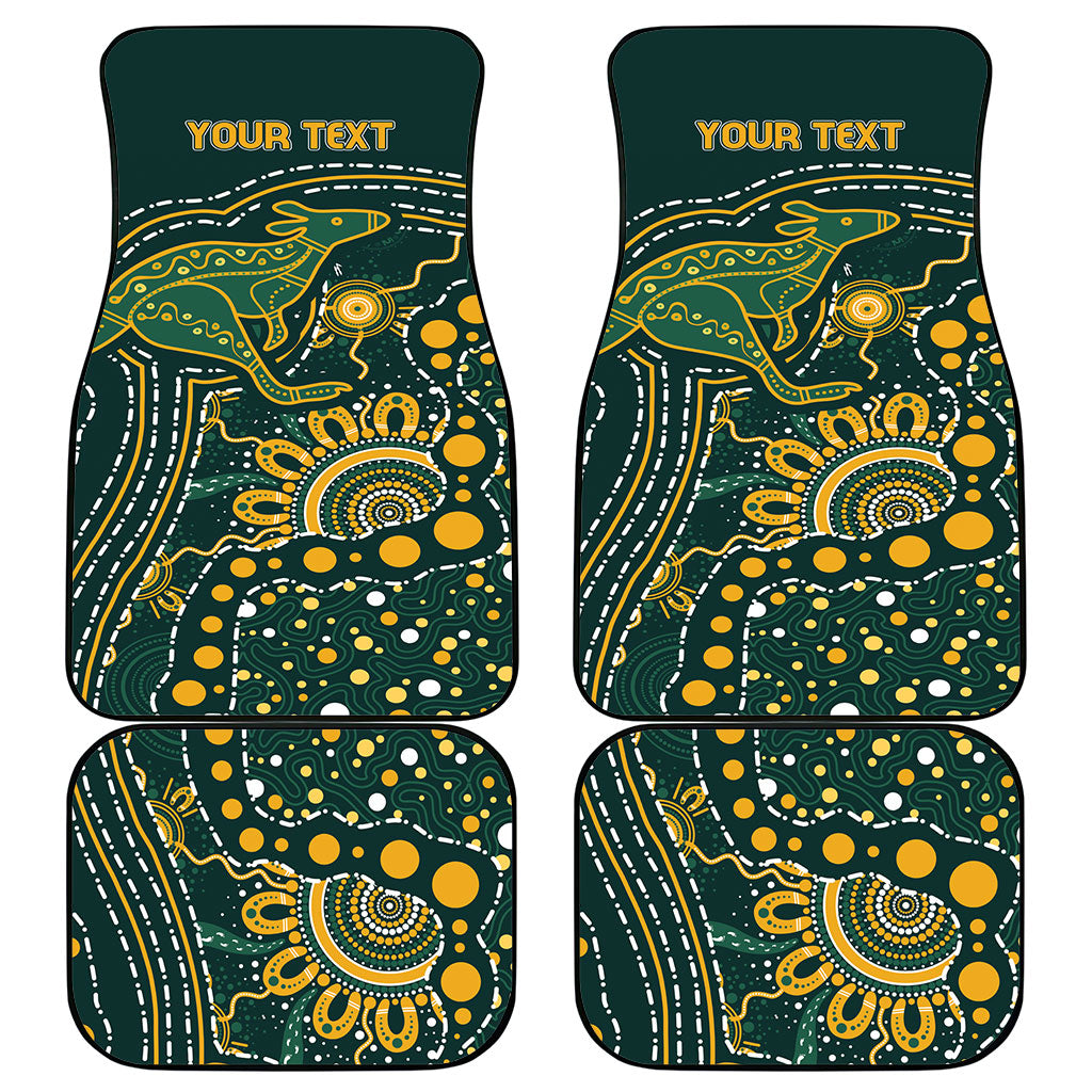 Australia Kangaroos Custom Indigenous Personalised Car Mats Aboriginal Arts - Rising Sun