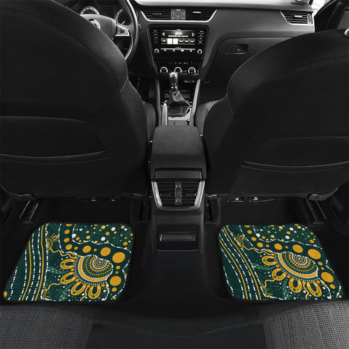 Australia Kangaroos Custom Indigenous Personalised Car Mats Aboriginal Arts - Rising Sun