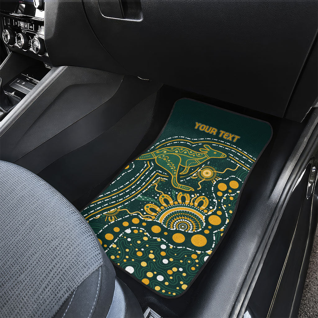 Australia Kangaroos Custom Indigenous Personalised Car Mats Aboriginal Arts - Rising Sun