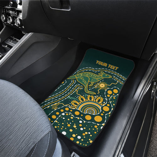 Australia Kangaroos Custom Indigenous Personalised Car Mats Aboriginal Arts - Rising Sun