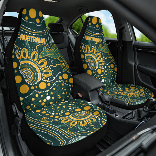 Australia Kangaroos Indigenous Car Seat Cover Aboriginal Arts - Rising Sun