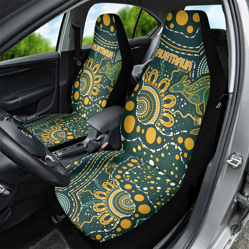 Australia Kangaroos Indigenous Car Seat Cover Aboriginal Arts - Rising Sun