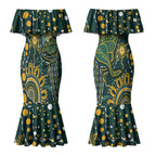 Australia Kangaroos Custom Indigenous Personalised Couples Matching Mermaid Dress and Hawaiian Shirt Aboriginal Arts - Rising Sun