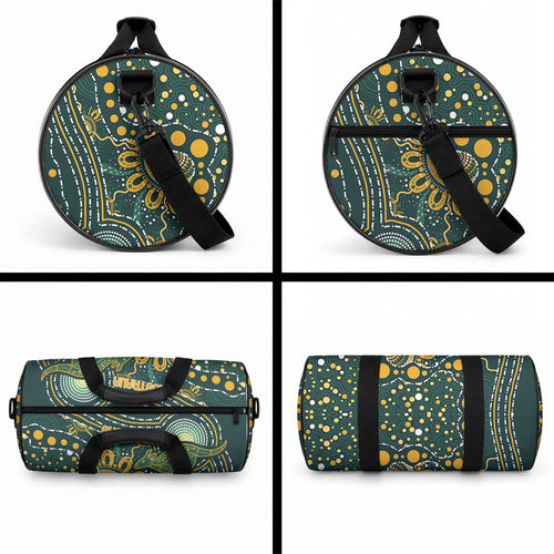 Australia Kangaroos Indigenous Duffle Bag Aboriginal Arts - Rising Sun