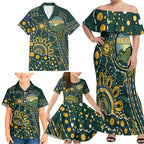 Australia Kangaroos Custom Indigenous Personalised Family Matching Off Shoulder Maxi Dress and Hawaiian Shirt Aboriginal Arts - Rising Sun