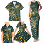 Australia Kangaroos Custom Indigenous Personalised Family Matching Tank Maxi Dress and Hawaiian Shirt Aboriginal Arts - Rising Sun