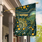 Australia Kangaroos Indigenous Garden Flag Aboriginal Arts - Rising Sun
