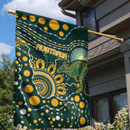 Australia Kangaroos Indigenous Garden Flag Aboriginal Arts - Rising Sun