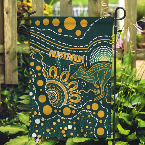 Australia Kangaroos Indigenous Garden Flag Aboriginal Arts - Rising Sun