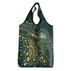 Australia Kangaroos Indigenous Grocery Bag Aboriginal Arts - Rising Sun