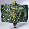 Australia Kangaroos Indigenous Hooded Blanket Aboriginal Arts - Rising Sun