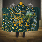 Australia Kangaroos Indigenous Hooded Blanket Aboriginal Arts - Rising Sun