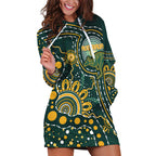 Australia Kangaroos Custom Indigenous Personalised Hoodie Dress Aboriginal Arts - Rising Sun