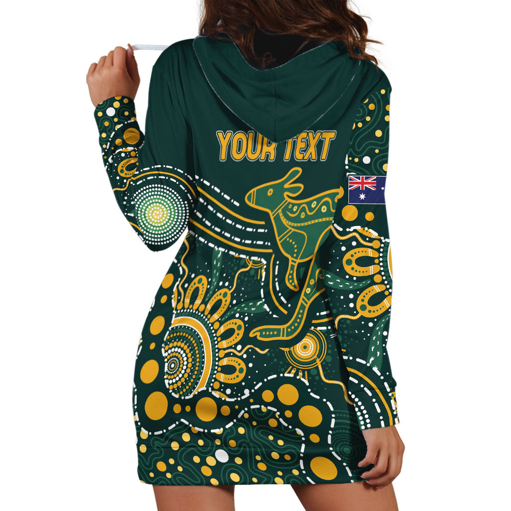 Australia Kangaroos Custom Indigenous Personalised Hoodie Dress Aboriginal Arts - Rising Sun