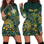 Australia Kangaroos Custom Indigenous Personalised Hoodie Dress Aboriginal Arts - Rising Sun