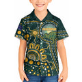 Australia Kangaroos Custom Indigenous Personalised Kid Hawaiian Shirt Aboriginal Arts - Rising Sun