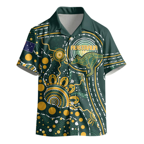 Australia Kangaroos Custom Indigenous Personalised Kid Hawaiian Shirt Aboriginal Arts - Rising Sun