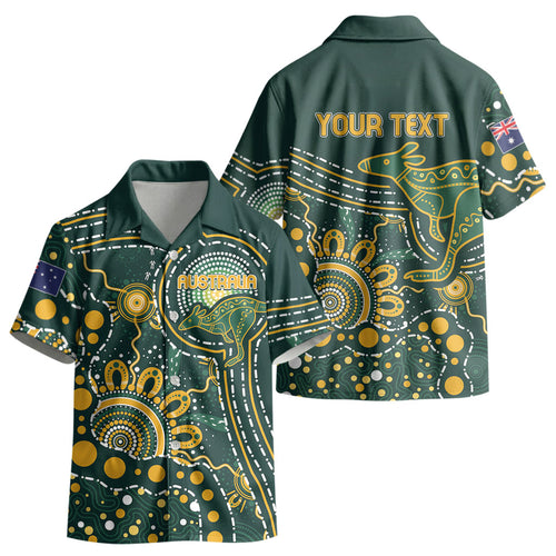 Australia Kangaroos Custom Indigenous Personalised Kid Hawaiian Shirt Aboriginal Arts - Rising Sun