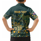Australia Kangaroos Custom Indigenous Personalised Kid Hawaiian Shirt Aboriginal Arts - Rising Sun