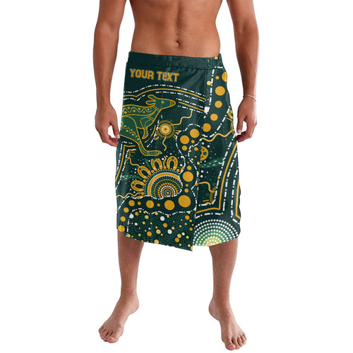 Australia Kangaroos Custom Indigenous Personalised Lavalava Aboriginal Arts - Rising Sun